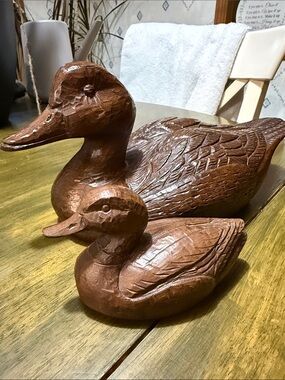 Red Mill Hand-Crafted Resin Brown Sculptures Pair - Rustic Home Art